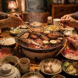 家族で囲む網の上