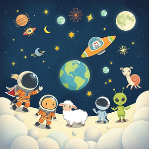 Astronauten svävar