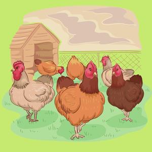 Menschen in Freilandhaltung