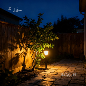 夜间的小院