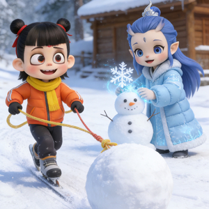 哪吒敖丙冬日堆雪人-第4集