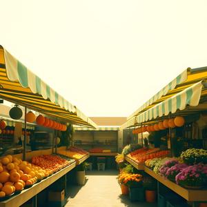 유쾌한 코드와 가벼운 타악기가 어우러진 밝고 고양된 피아노 멜로디는 활기찬 시장의 따뜻함과 에너지를 불러일으킵니다.