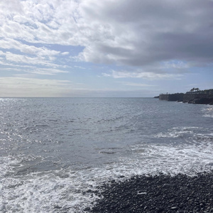 Waves on pebble beach