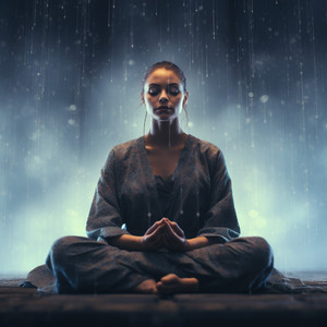 Olas Meditativas Con Gotas De Lluvia