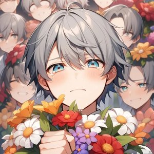 捧花的男孩