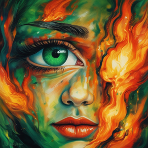 Ruhun mu ateş, yoksa o gözler mi alevden? Bilmem bu yanardağ by @lifeaffirmingenvelope464