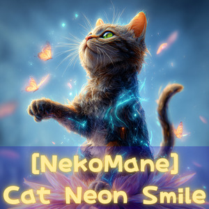 NekoMane-Cat Neon Smile