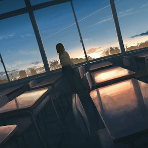 在教室夜晚停电时，看向了自己喜欢的人