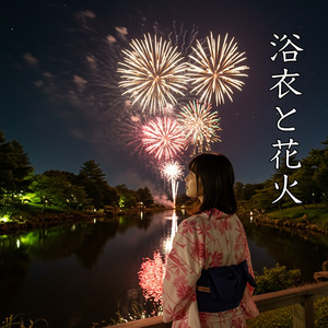 浴衣と花火