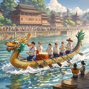 端午龙舟竞渡欢