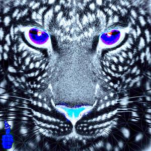 WHITE JAGUAR WITH BLUE PAWS