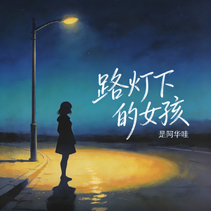 路灯下的女孩