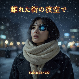 離れた街の夜空で