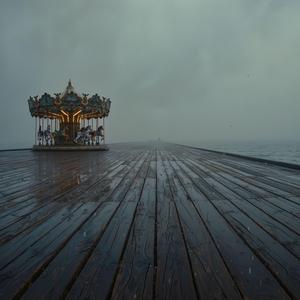 soft rain on empty wood