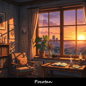 窓から差し込む夕日と影のコントラスト