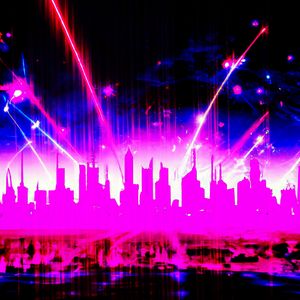 Skyline Traceurs Leaping Across the Neon Divide