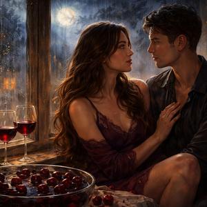 შავ ღვინოში ალუბლები