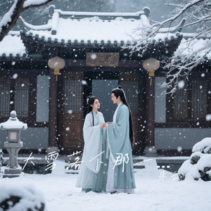 大雪落下那一瞬间
