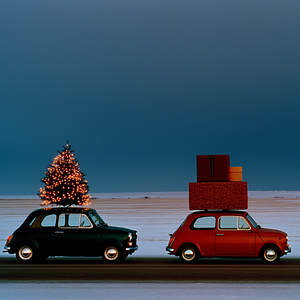 金色夕阳与奔跑的马