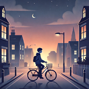 夜明け前の街かどで