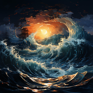 Melodía De La Mañana En Las Olas Del Océano