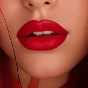 Красной помадой