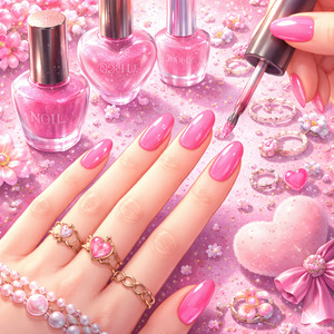 ピンクのマニキュア