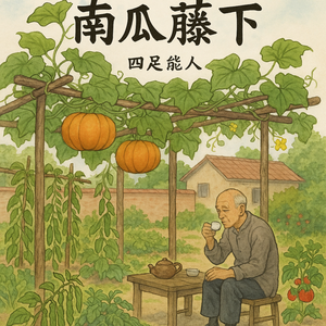 南瓜藤下