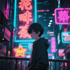 霓虹灯下的孤独