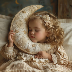 El Sueño Del Bebé En La Luna Del Crepúsculo