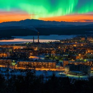 Кандалакша в сиянии севера