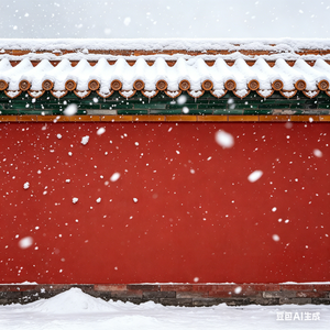雪落红墙