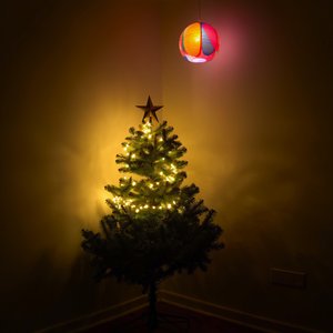 Half-Lit Christmas Tree