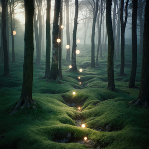 First Glow Between Trees