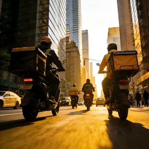 城市里的外卖骑士