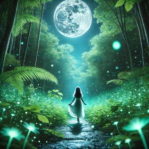 달빛 아래 소녀 걸어가네