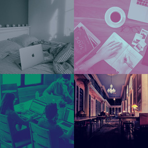 抚慰的在家里工作回忆