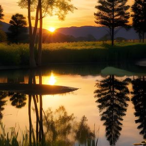 湖畔夕阳 伴奏