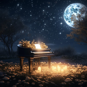 Representación De Piano En El Cielo Nocturno