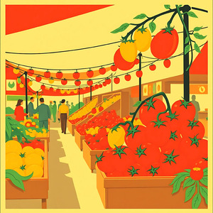 暖色系大玉の屋台