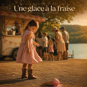 Une glace à la fraise