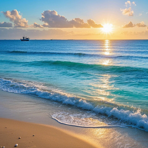 催眠曲海滩海浪声弦乐声：波语、和声、恬淡