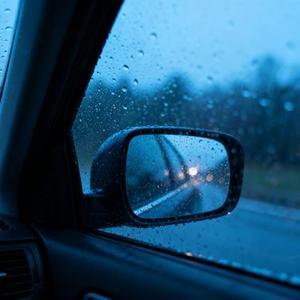 车窗飘雨倒后镜里 记忆的雨水
