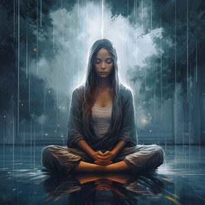 Armonía Tranquila Con Gotas De Lluvia