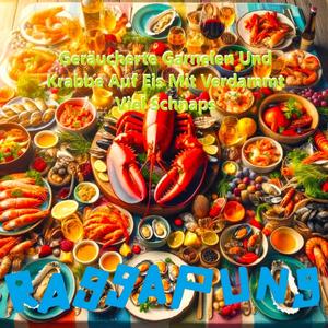 Geräucherte Garnelen und Krabben auf Eis mit verdammt viel Schnaps (Shell Crayfish Party With Vodka Snaps)