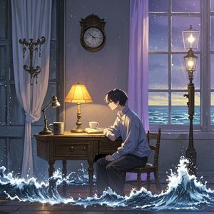 深夜潮水-风落砚