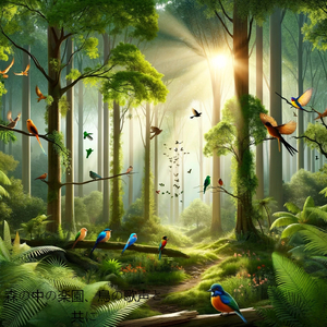 小鳥たちの声と共に歩く、魔法の森の中で