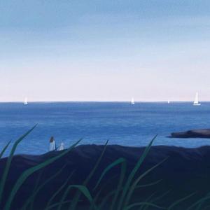 眼泪涌入蓝色的海