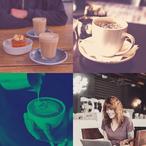 抚慰的时髦的咖啡店回忆