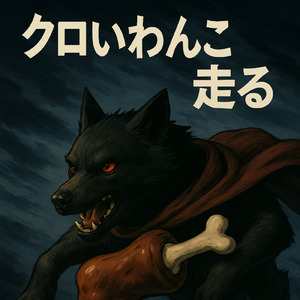 クロいわんこ 走る
